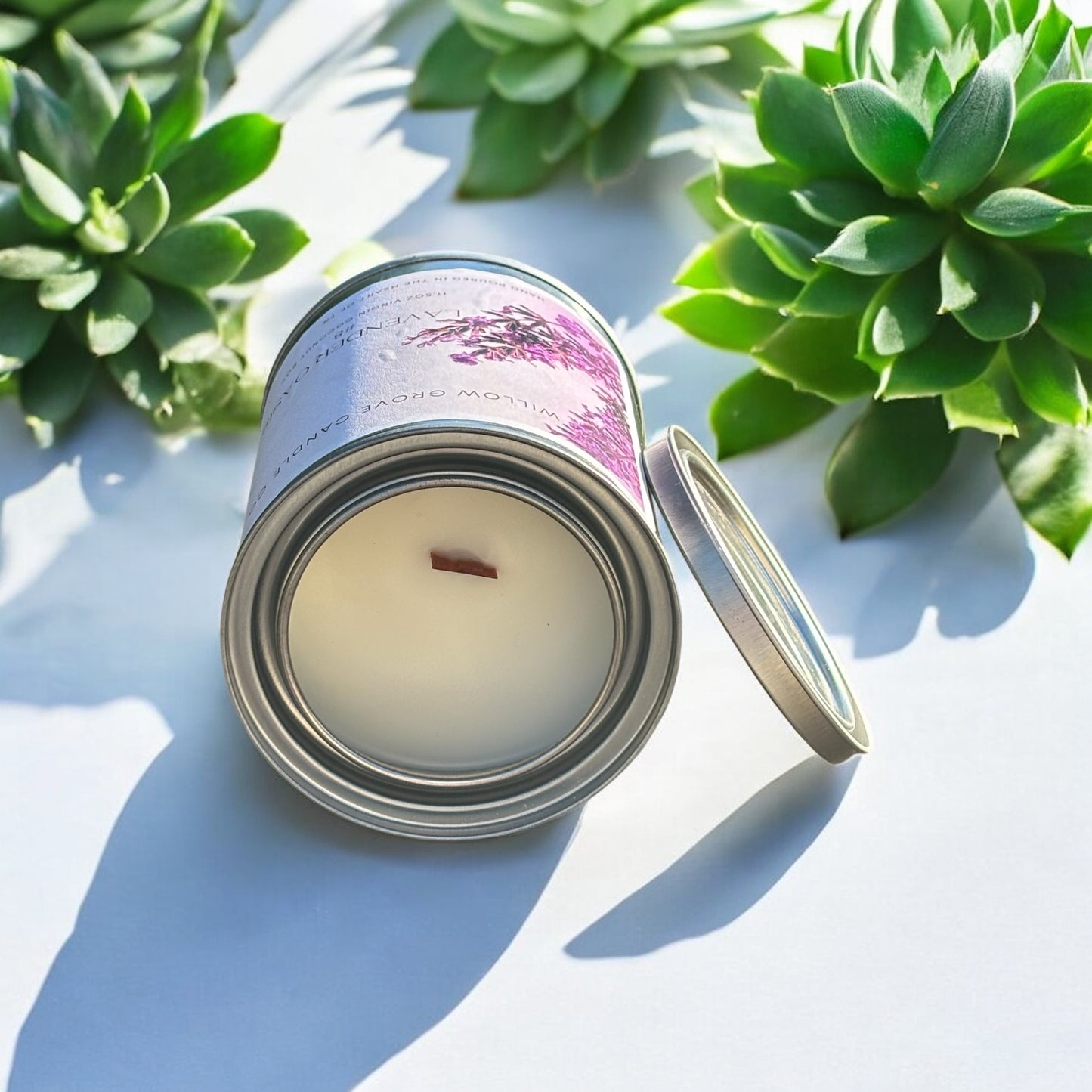 Lavender Oasis--Paint can Candles