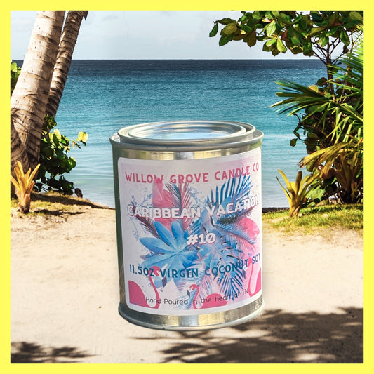 Caribbean Vacation--Paint can Candles